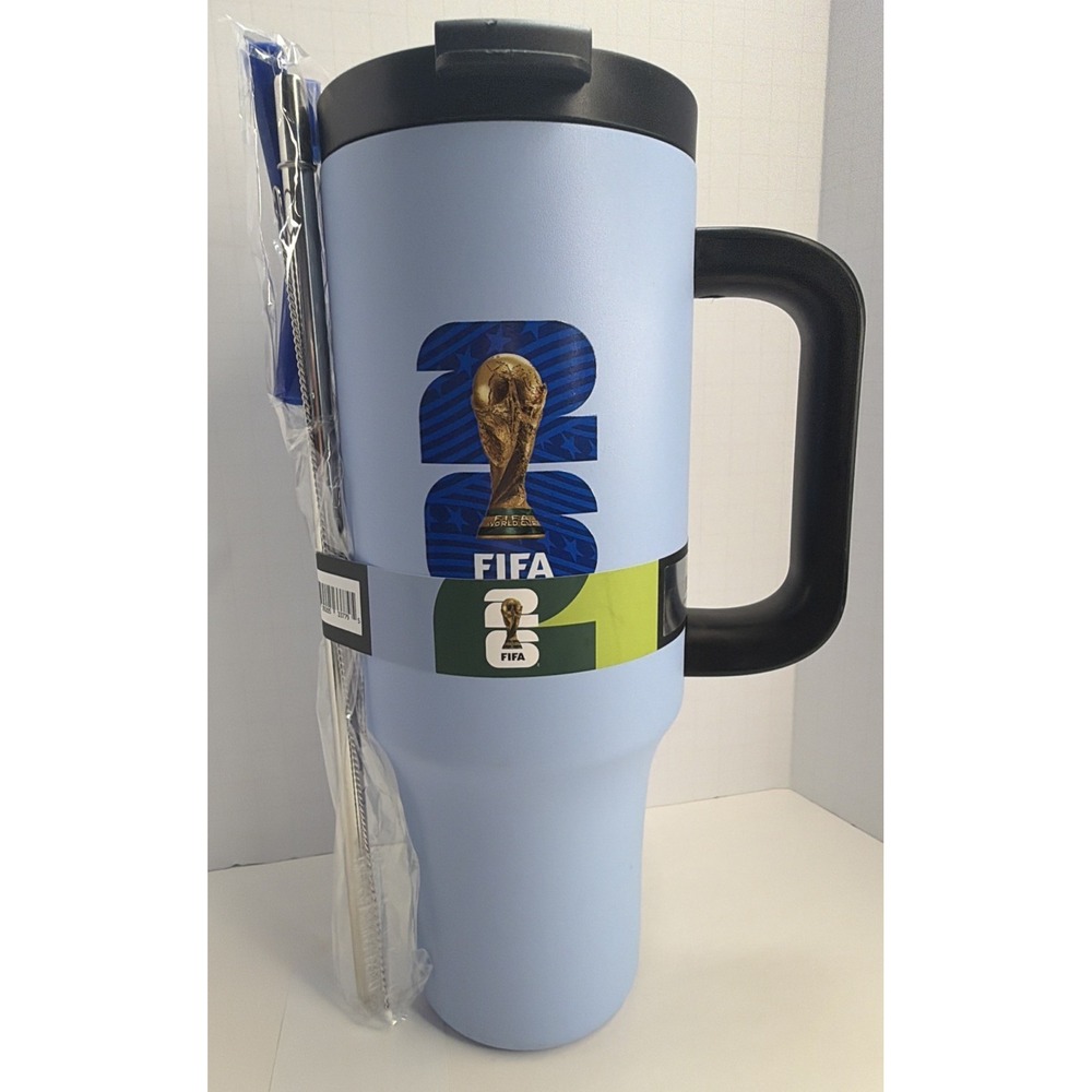 FIFA World Cup 2026 USA 40oz Tumbler Light Blue Stainless Steel Cup NEW